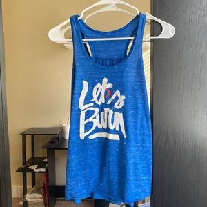 Blue Orangetheory Racerback “Lets Burn” tank